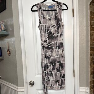 Abstract Print Sleeveless Dress